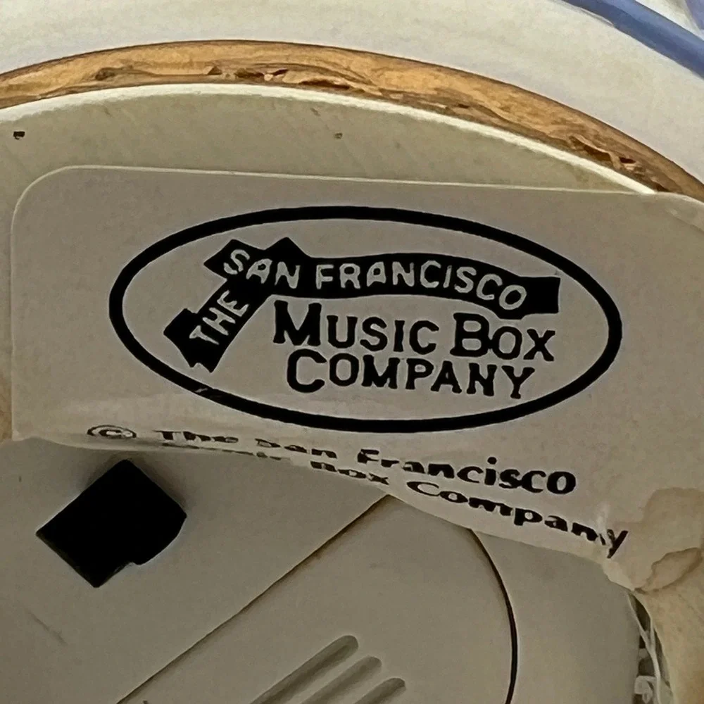 San Francisco Music Box Company Carousel Horse Snow Globe Floral Rose Vintage